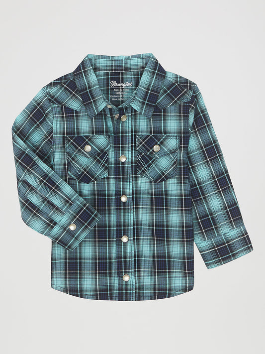 Wrangler Sawtooth Teal Infant Snap Up