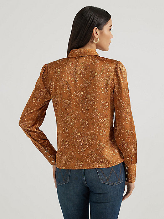 Wrangler Women's Bronze Blouse Snap Up