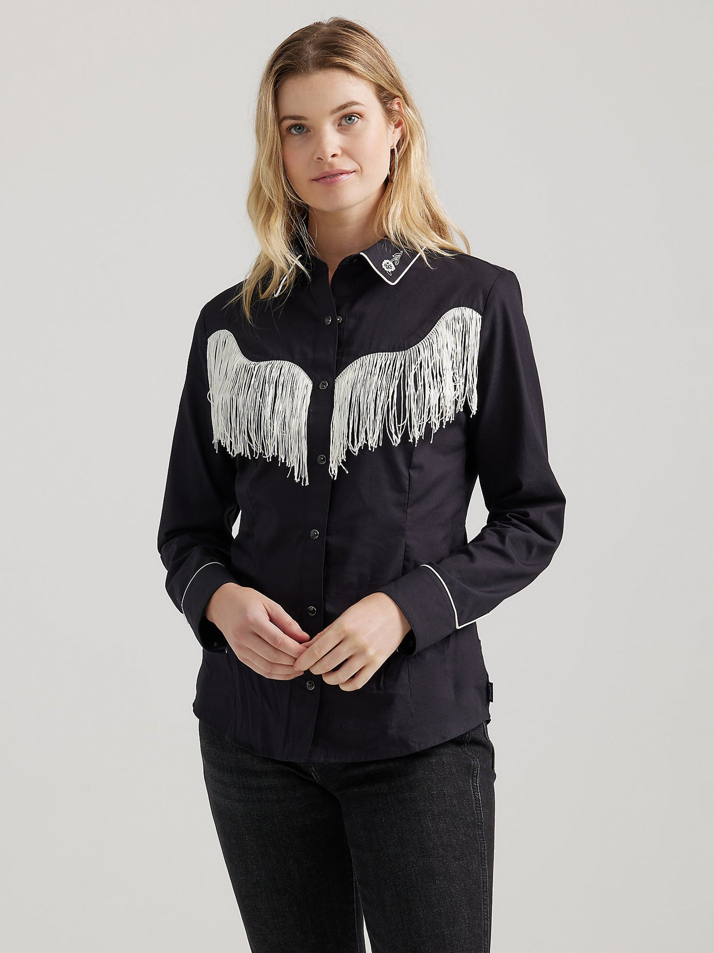 Wrangler Women's Fringe Blouse Snap Up