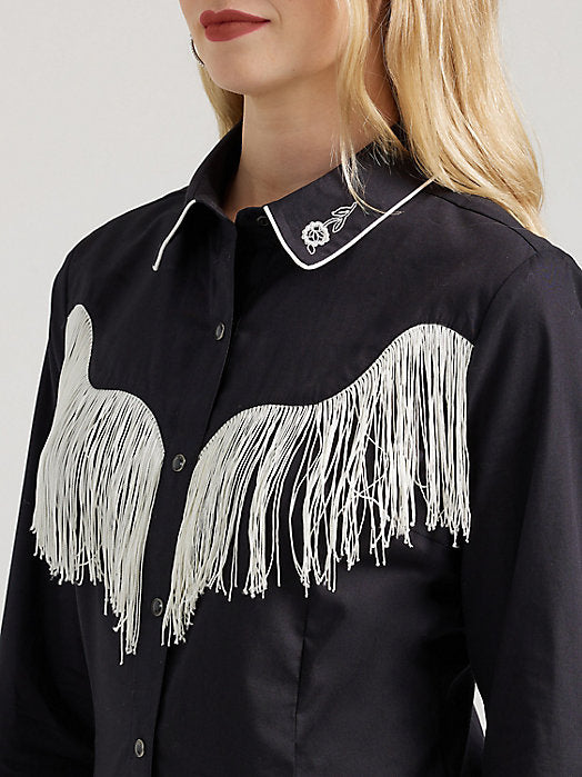 Wrangler Women's Fringe Blouse Snap Up