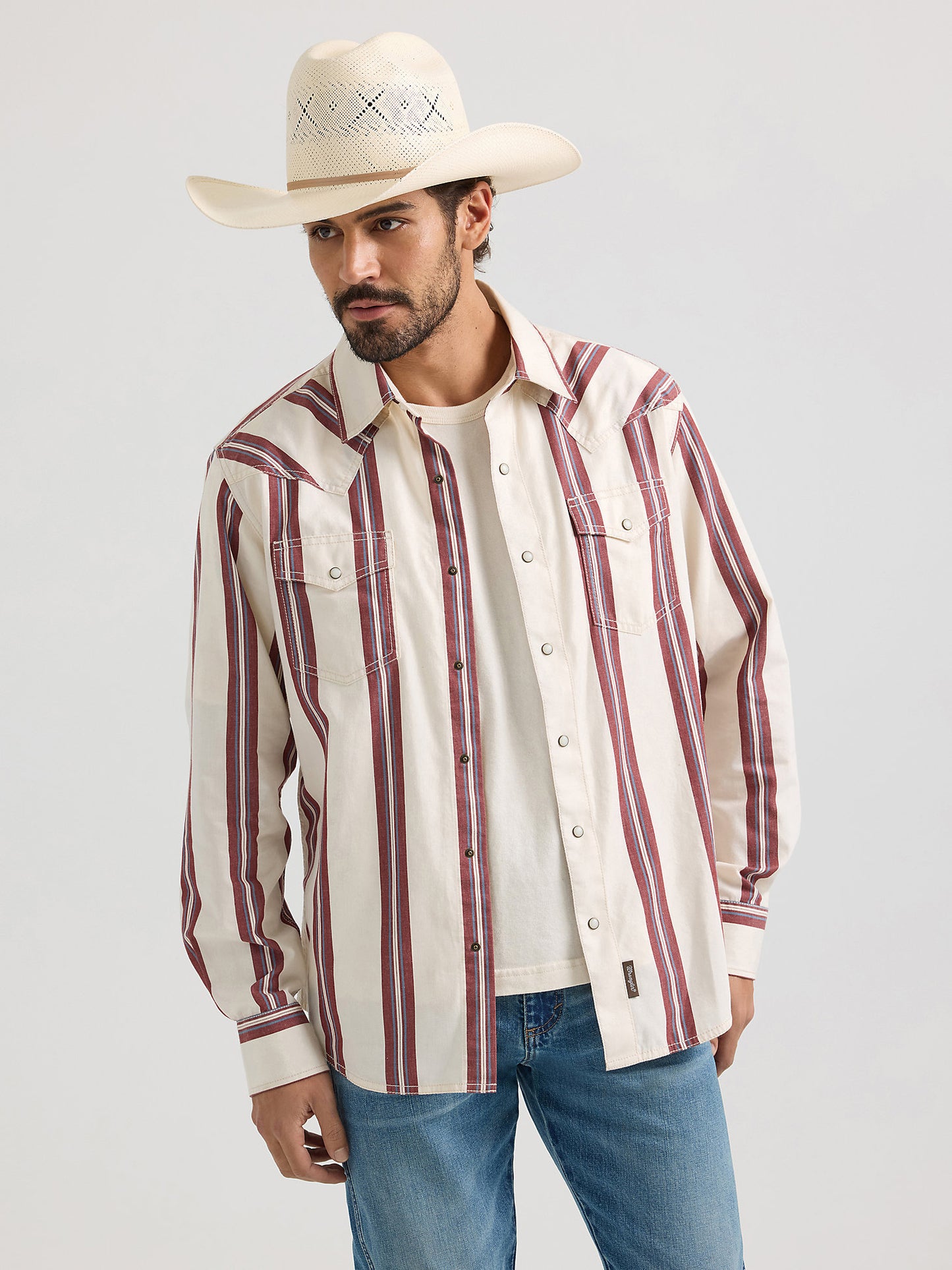 Wrangler Long Sleeve Retro Brushpopper Striped