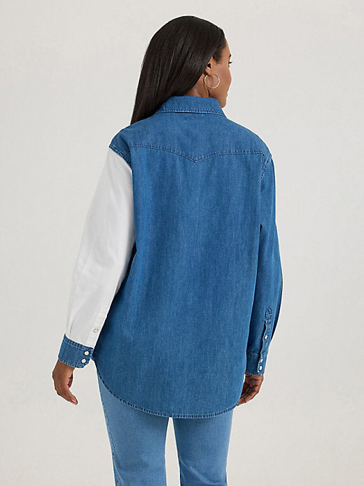 Wrangler Patchwork Denim Women's Snap Up