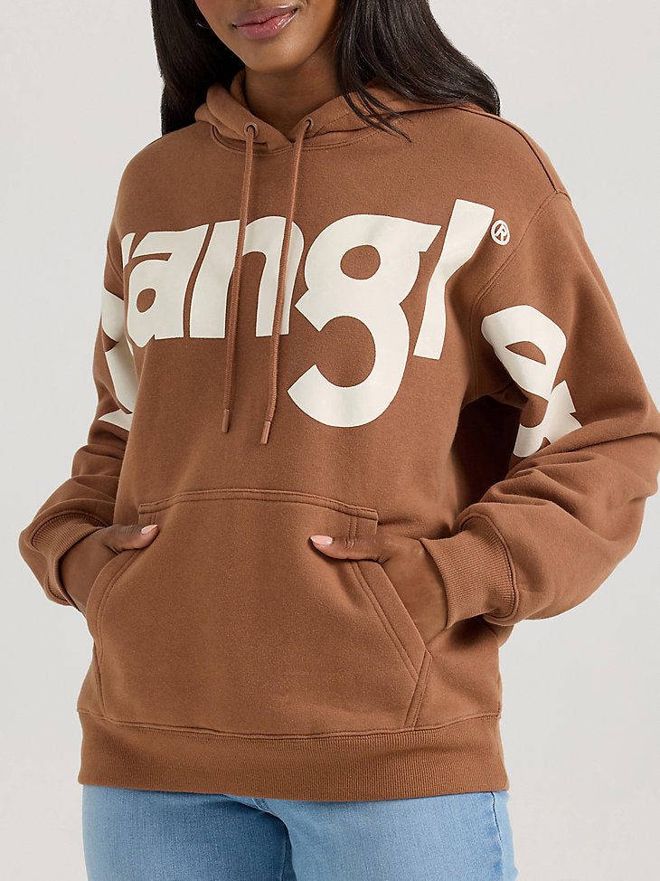 Wrangler Bold Logo Women's Hoodie Brown