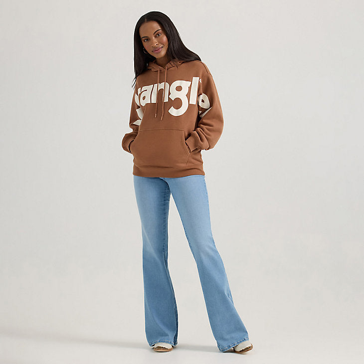 Wrangler Bold Logo Women's Hoodie Brown