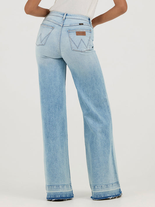 Wrangler Punchy Frayed Wide Leg Jeans