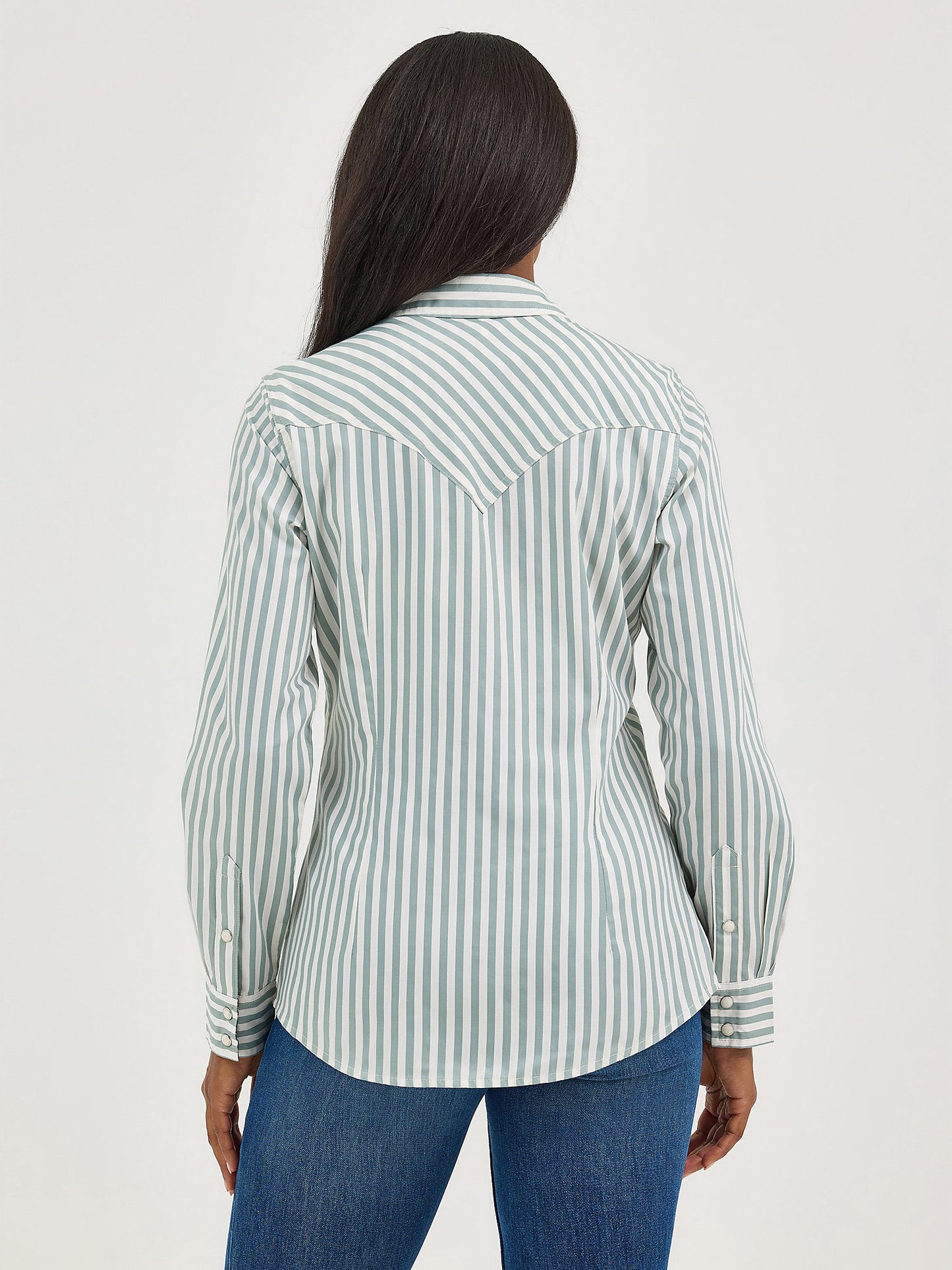 Wrangler Punchy Stripe Sage Women's Snap Up