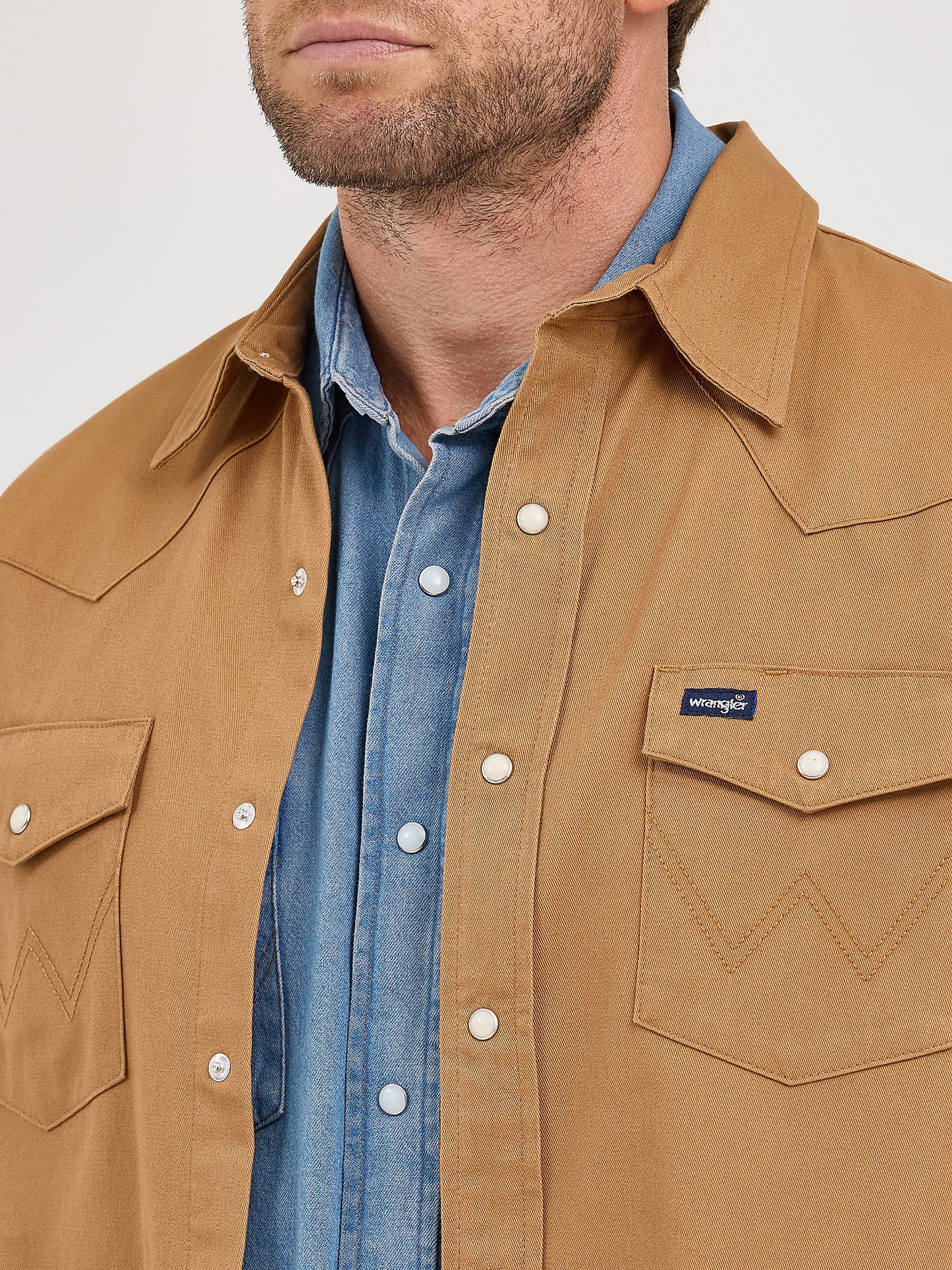Wrangler Flannel Lined Tan Men's Snap Up