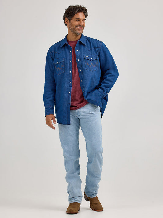 Wrangler Flannel Lined Denim Men's Snap Up
