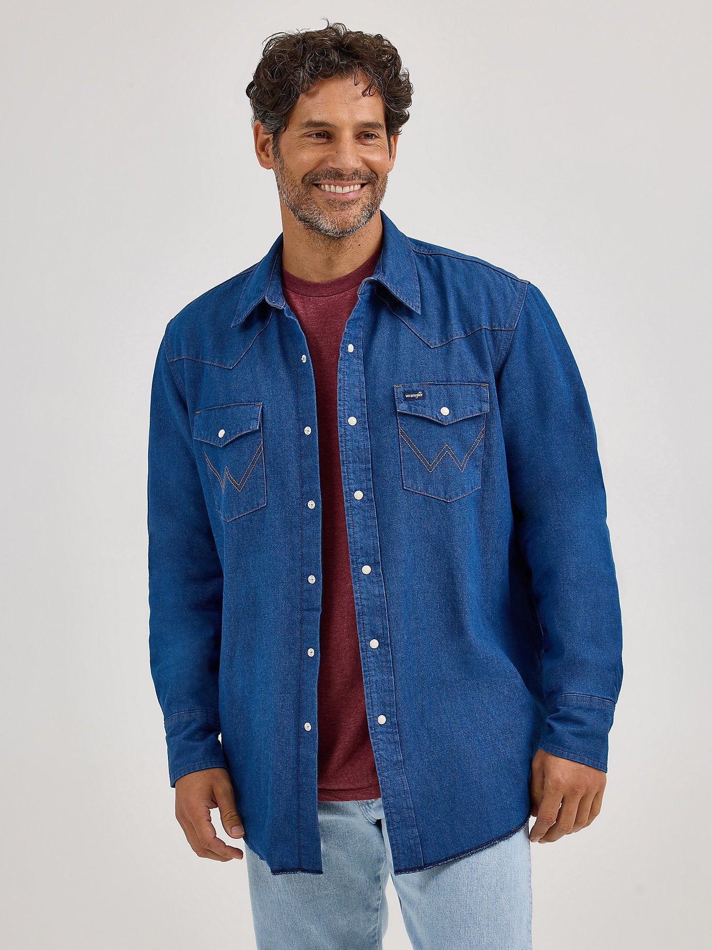 Wrangler Flannel Lined Denim Men's Snap Up