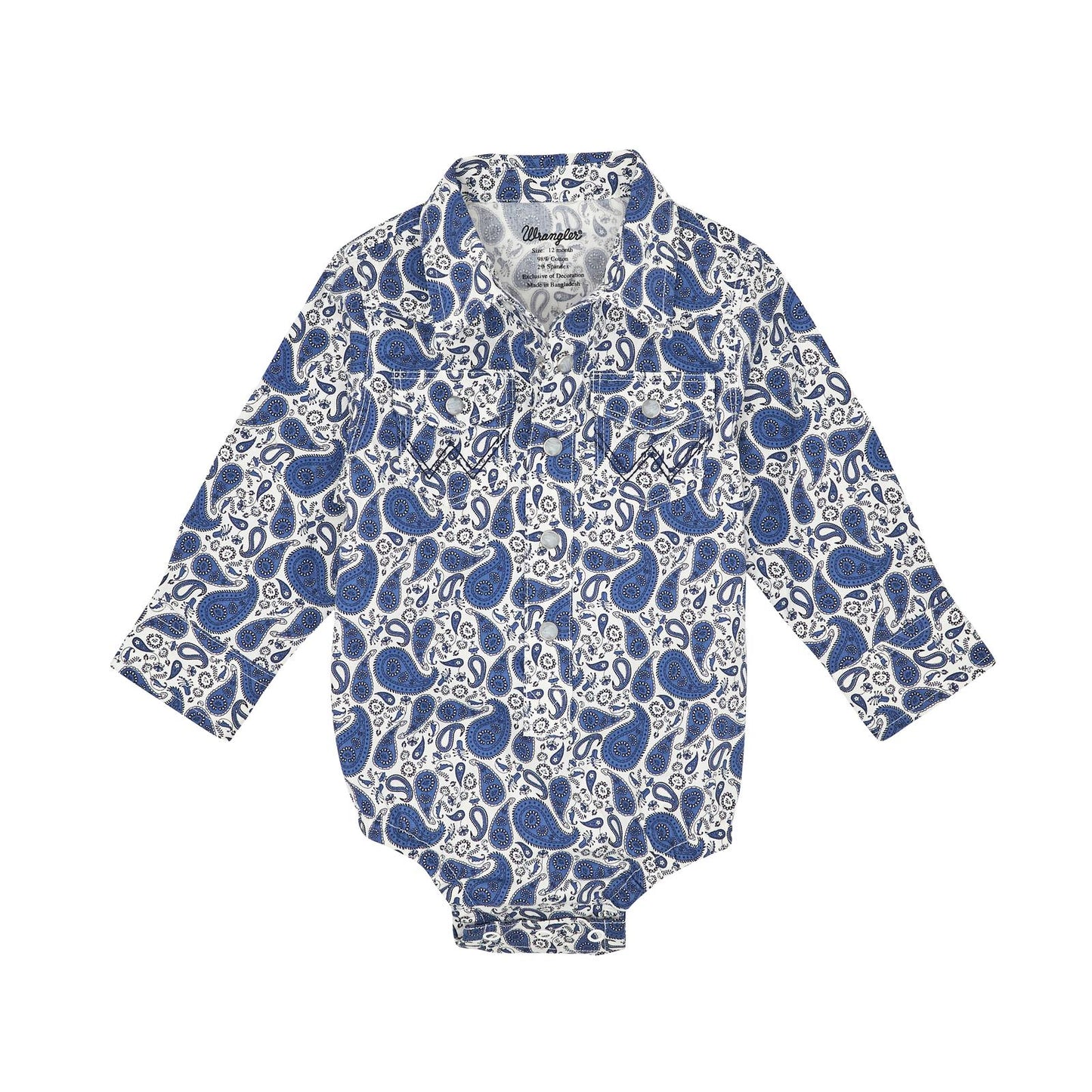 Wrangler Blue Paisley Onesie