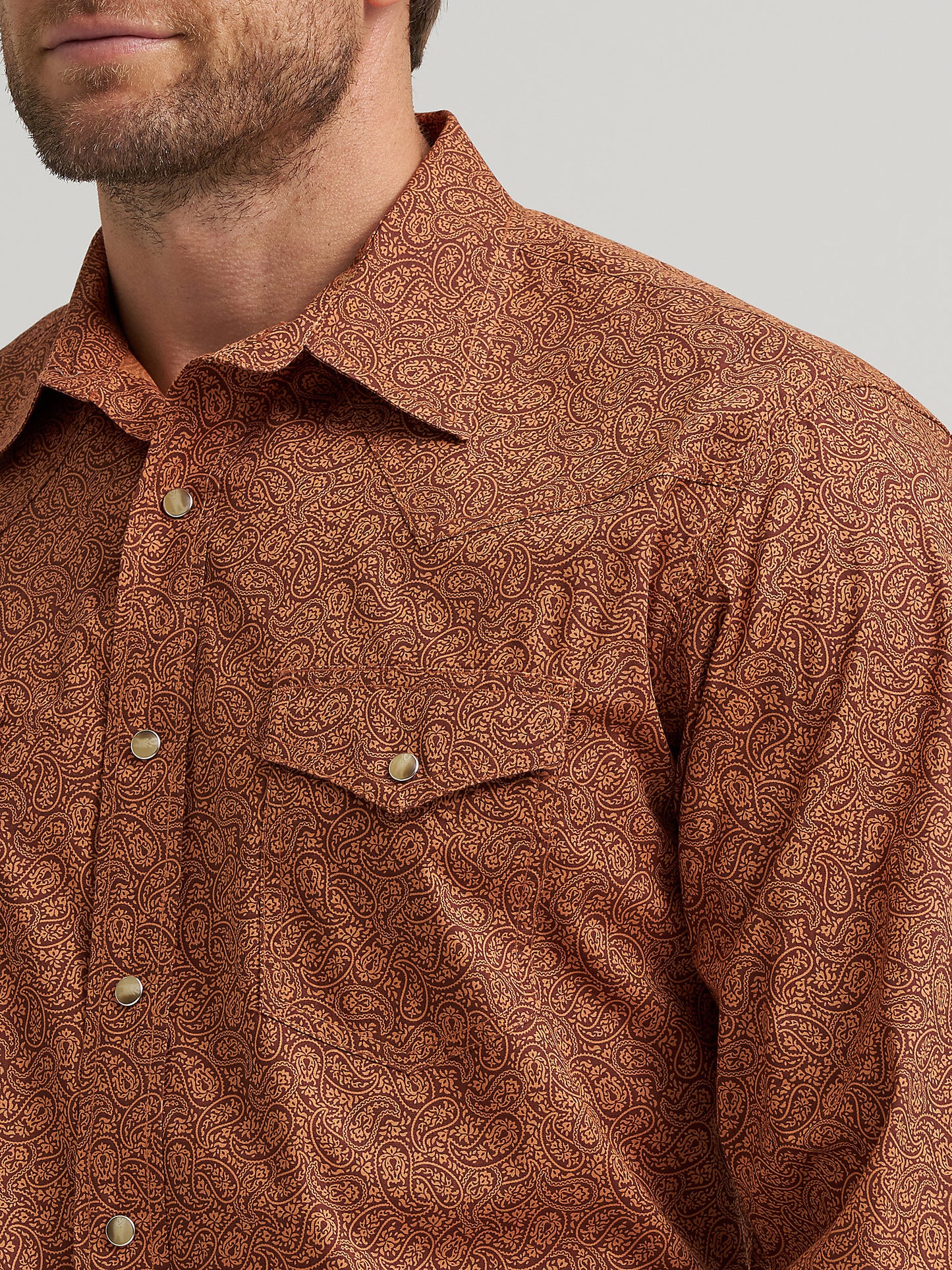Wrangler 20x Paisley Brown Men's Snap Up