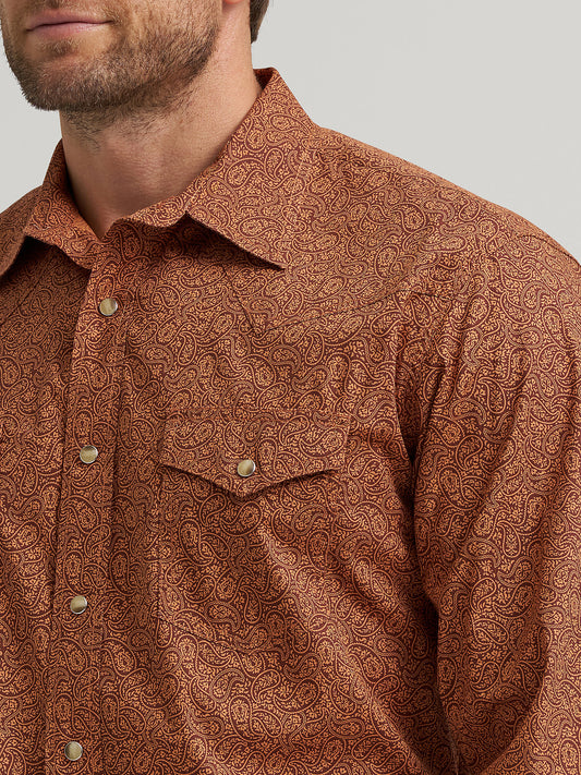Wrangler 20x Paisley Brown Men's Snap Up