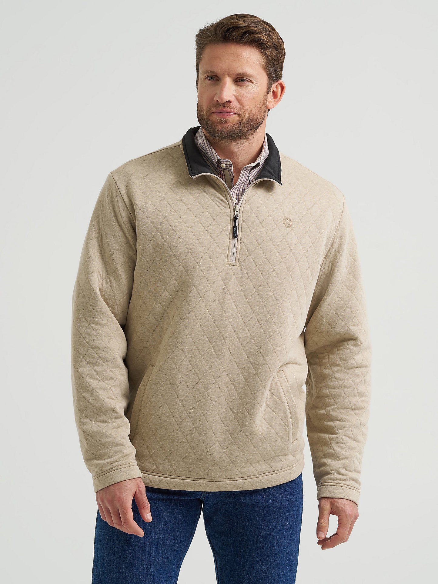 George Strait Tan Quilted Pullover