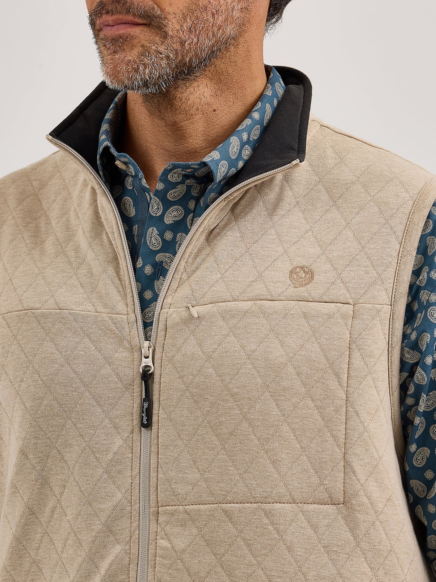 George Strait Tan Quilted Vest