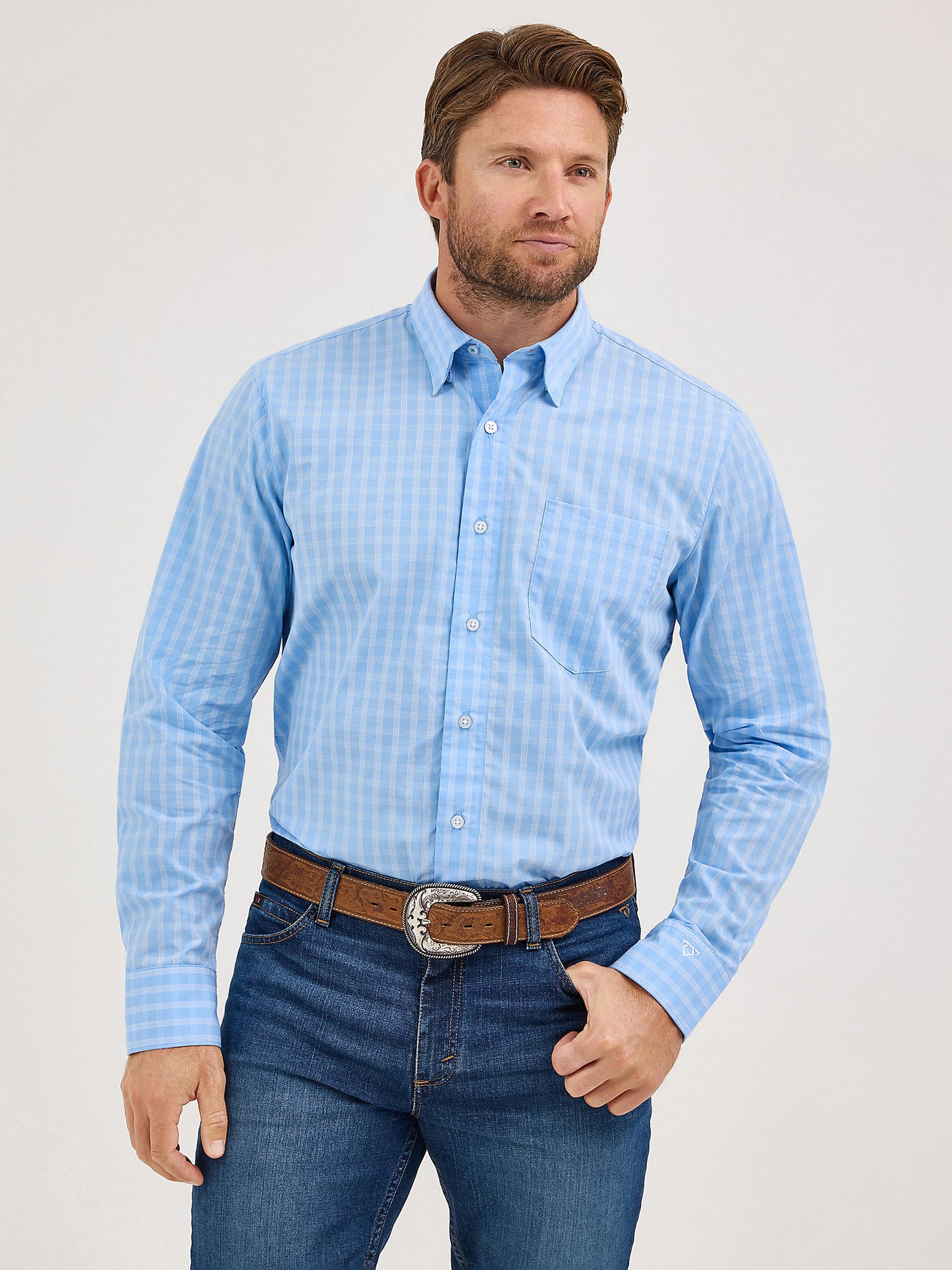 Wrangler Cody Johnson Button Up COJO Blue