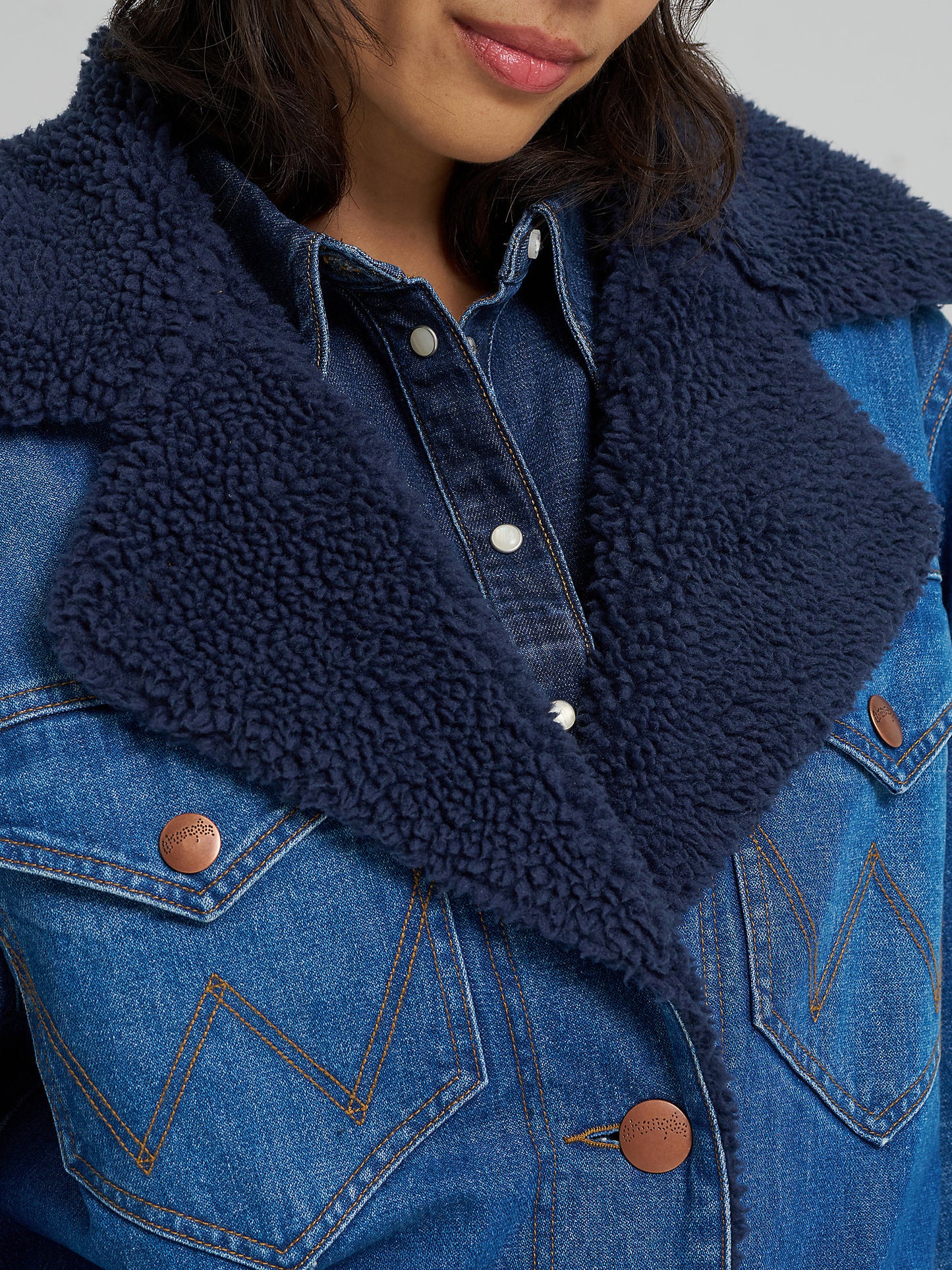 Aspen Wrangler Denim Trench Sherpa Coat