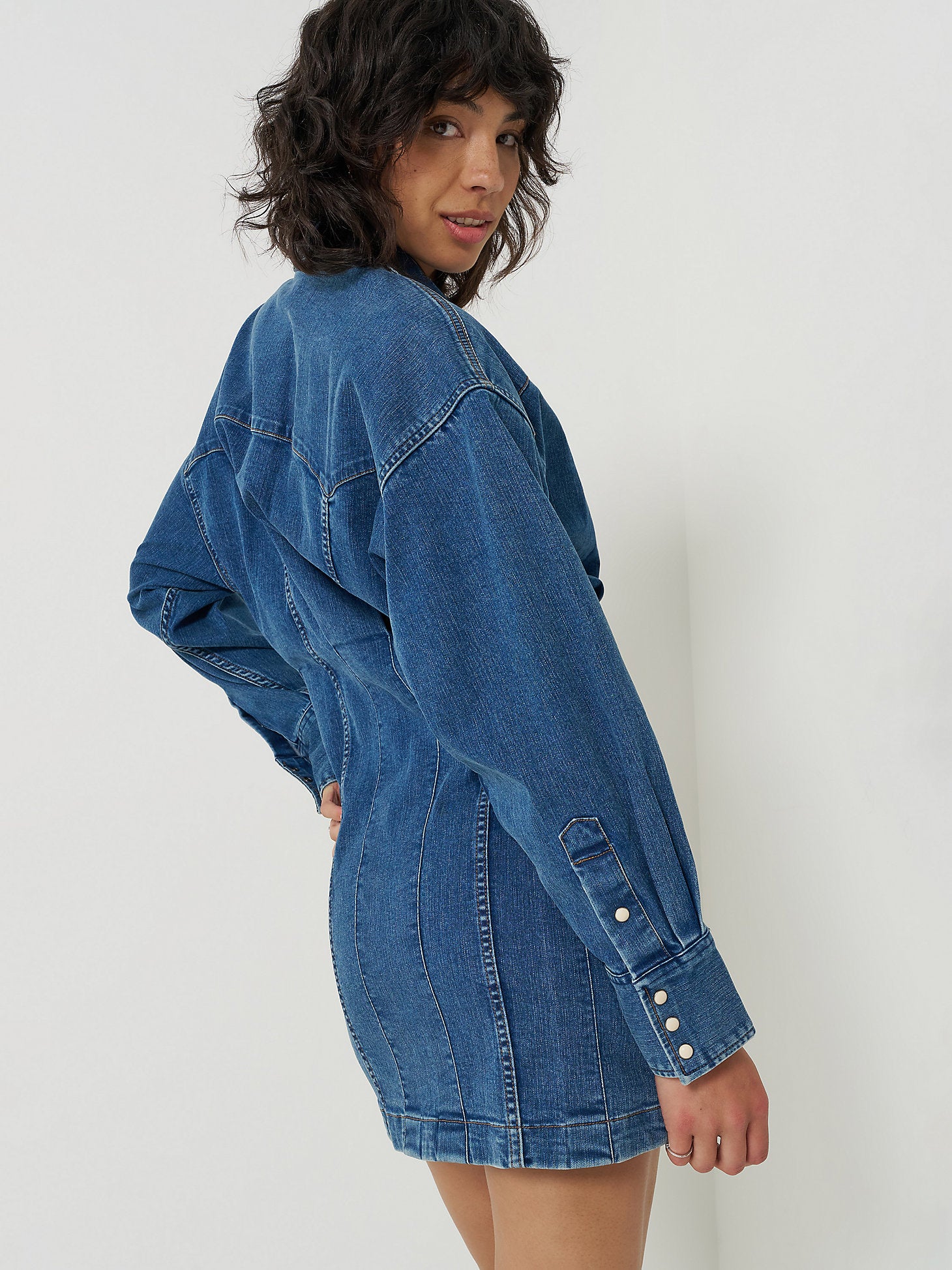 sapphire denim dress THE SAPPHIRE DENIM MINI DRESS