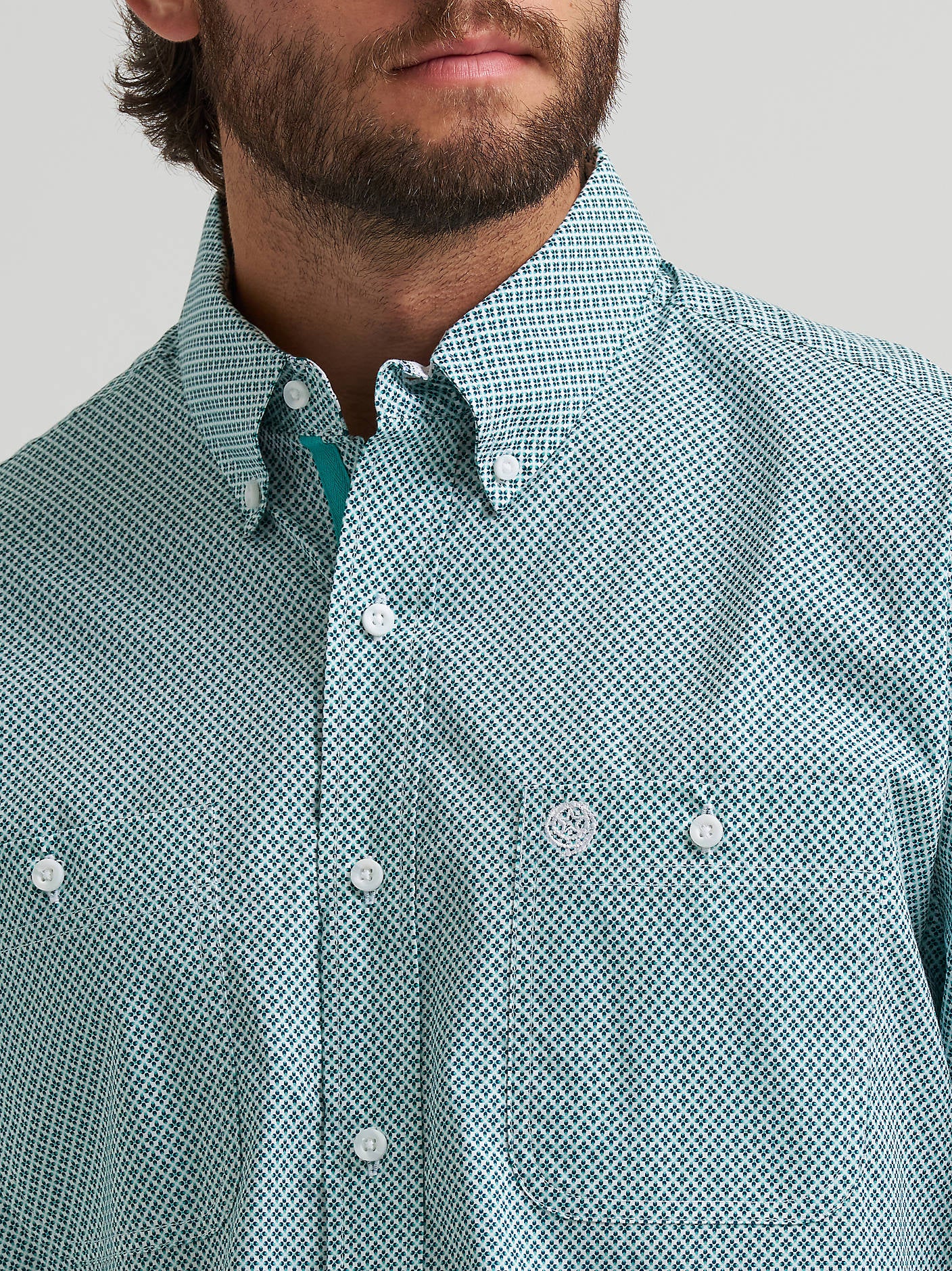 Wrangler George Strait Teal Mirage Men's Button Up