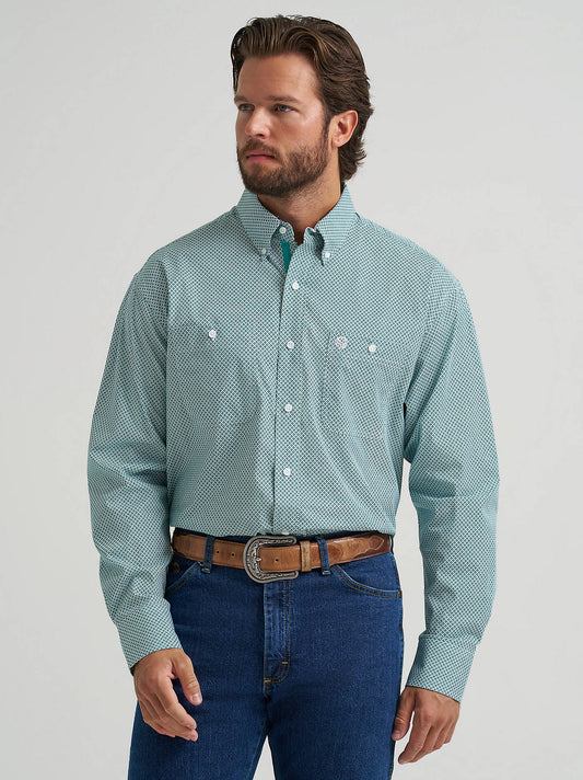 Wrangler George Strait Teal Mirage Men's Button Up