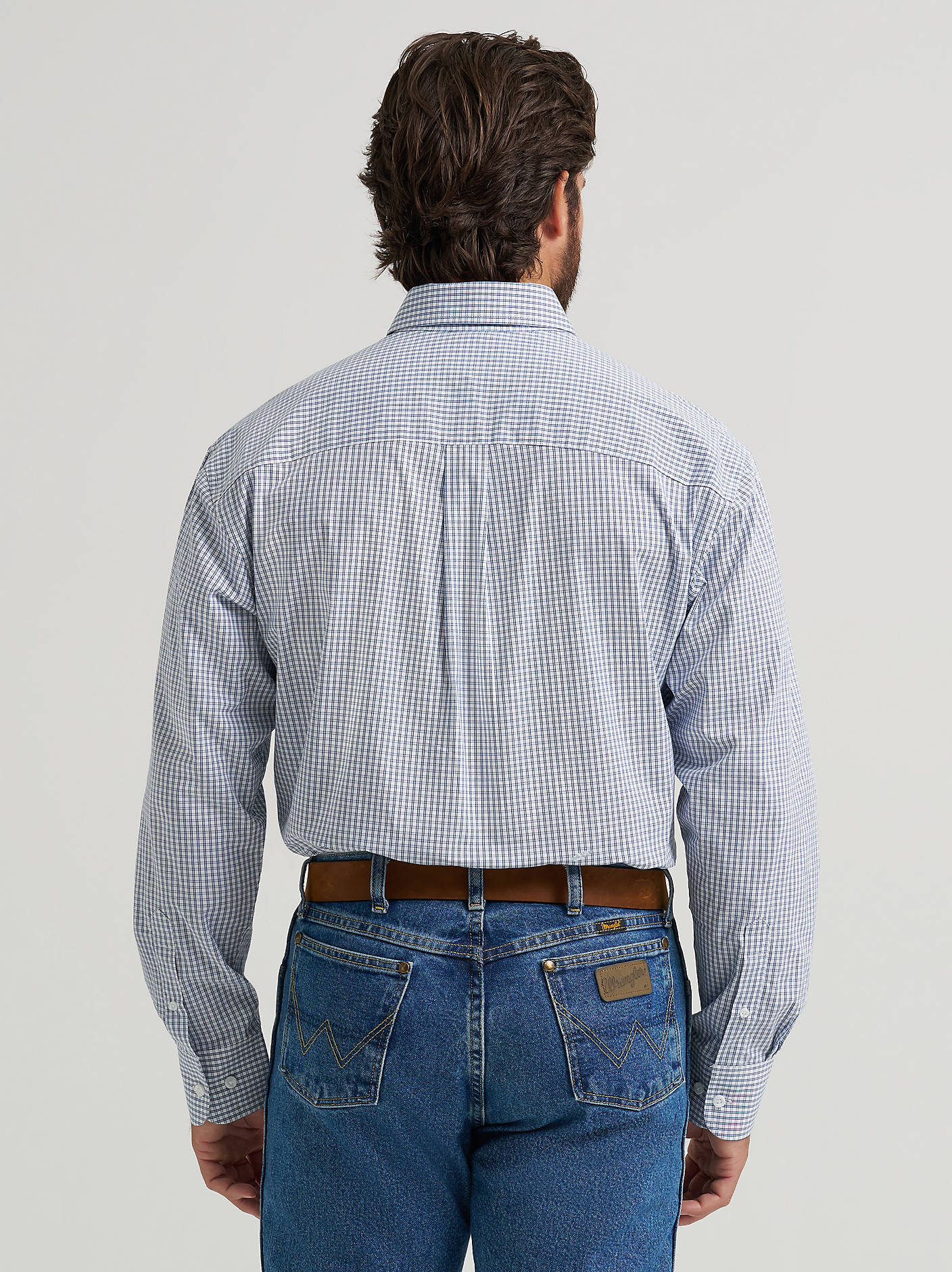Wrangler George Strait Teal Check Men's Button Up