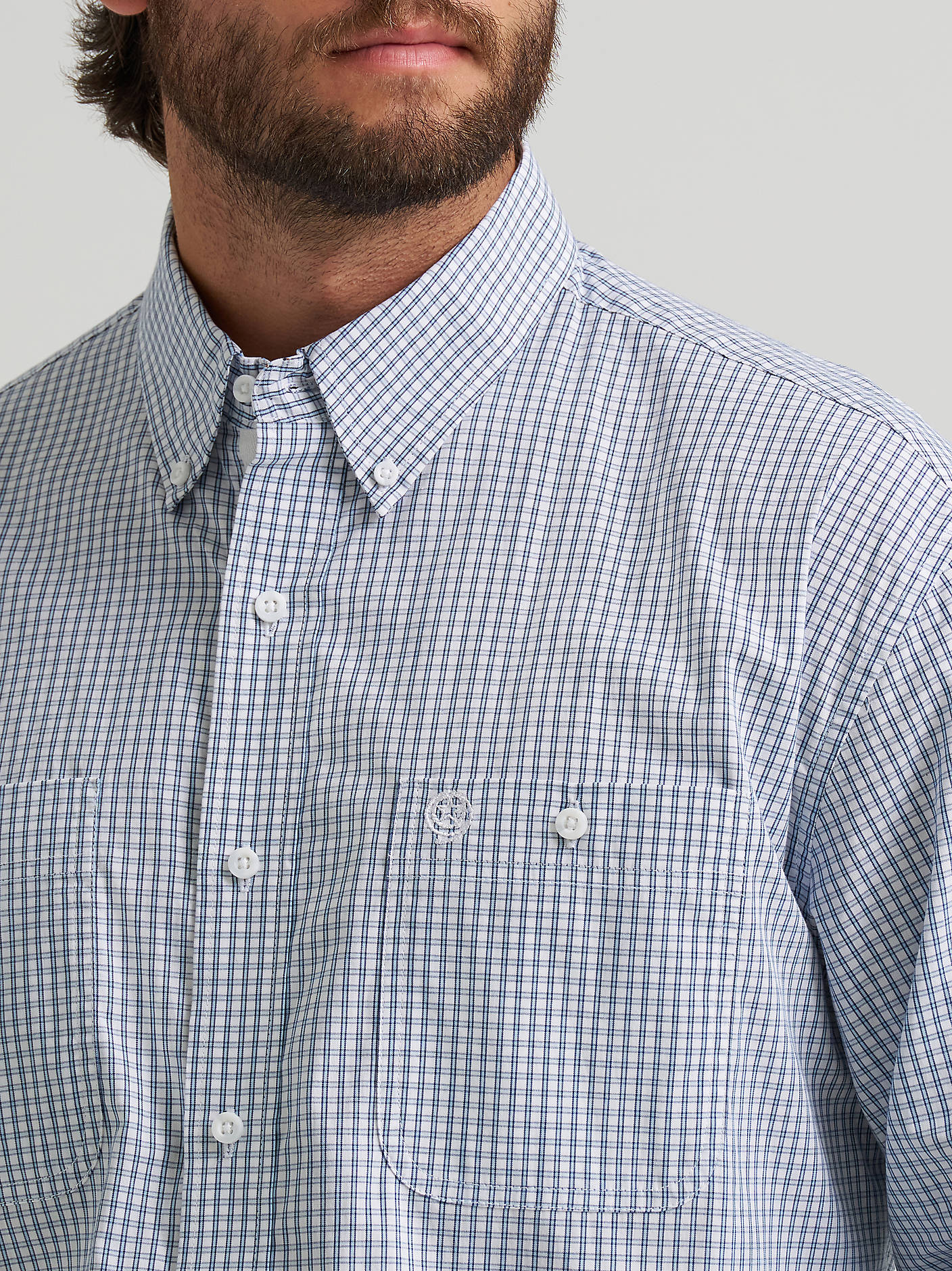 Wrangler George Strait Teal Check Men's Button Up
