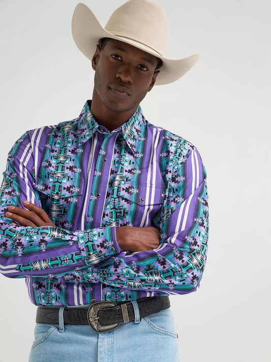 Wrangler Checotah Violet Men's Snap Up
