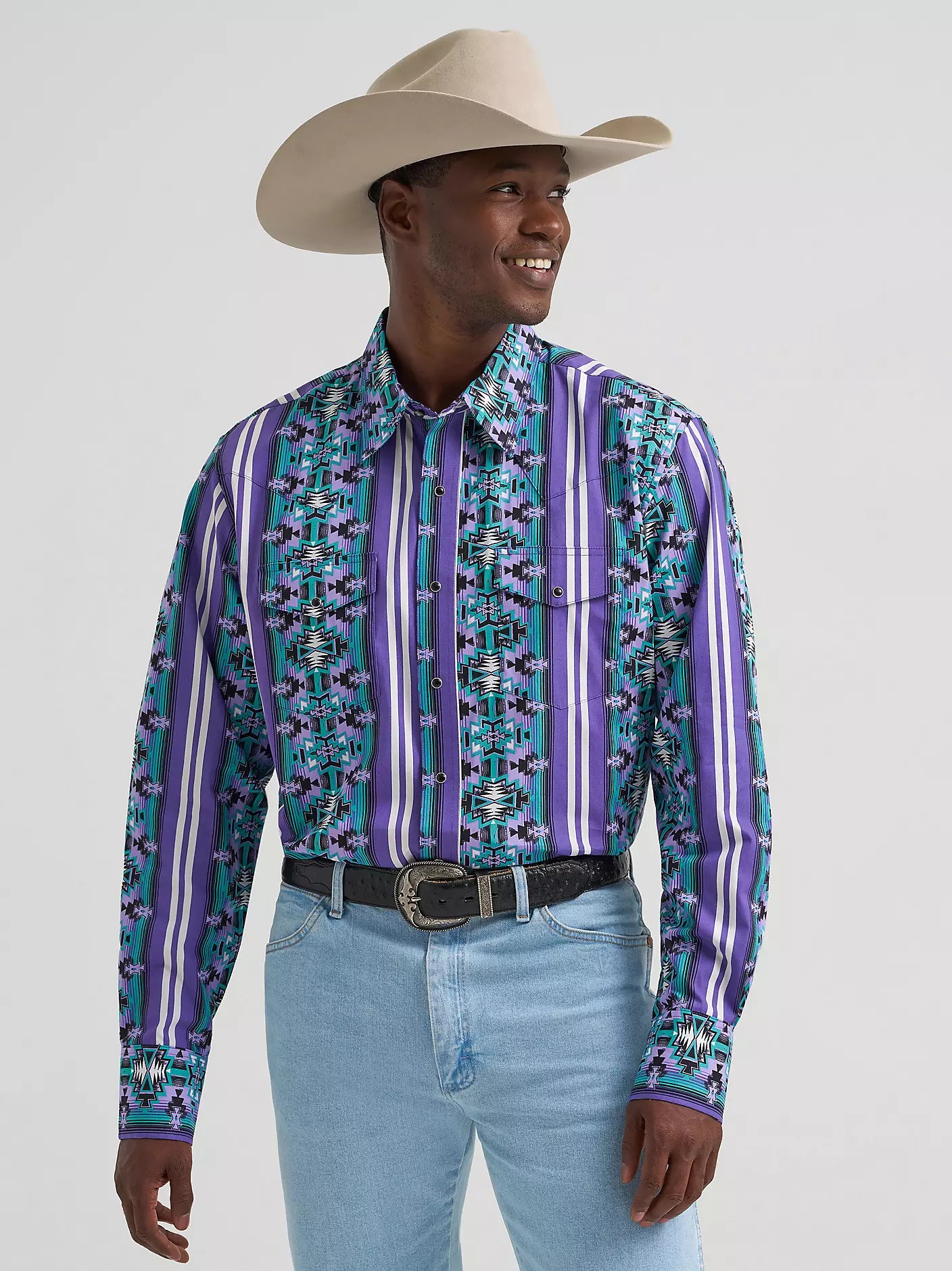 Wrangler Checotah Violet Men's Snap Up