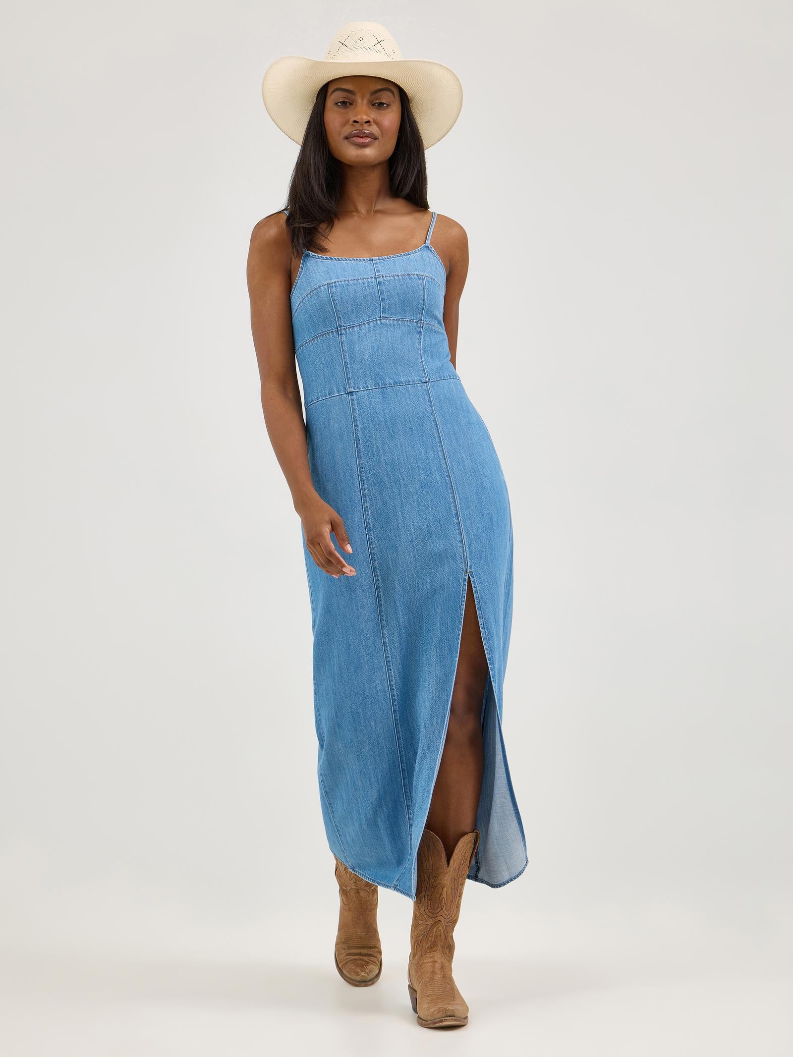 Wrangler Silhouette Denim Maxi Dress Wiseman's Western Wrangler Silhouette Denim Maxi Dress Wiseman's Western
