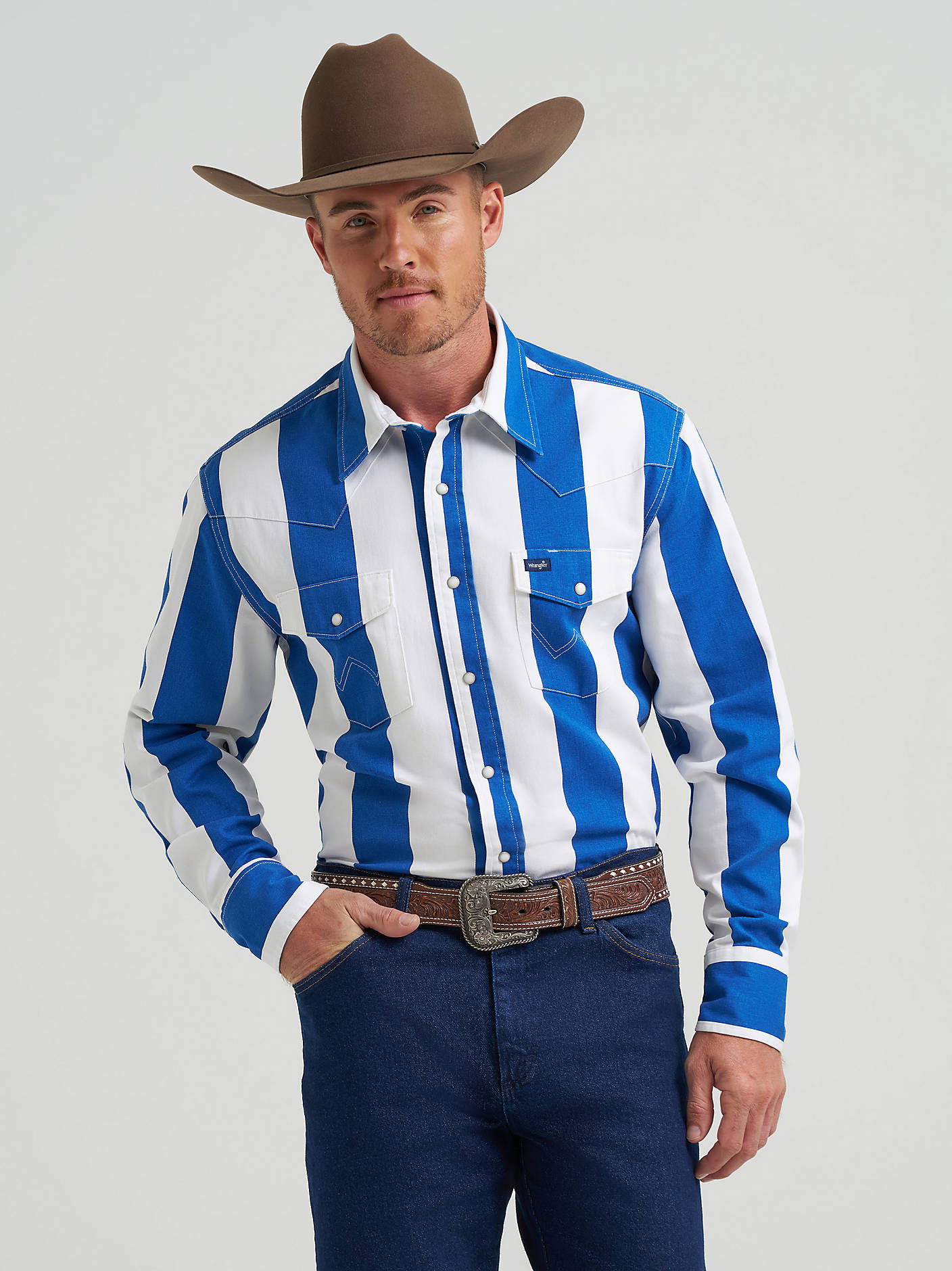 Wrangler Brushpopper True Blue Snap Up