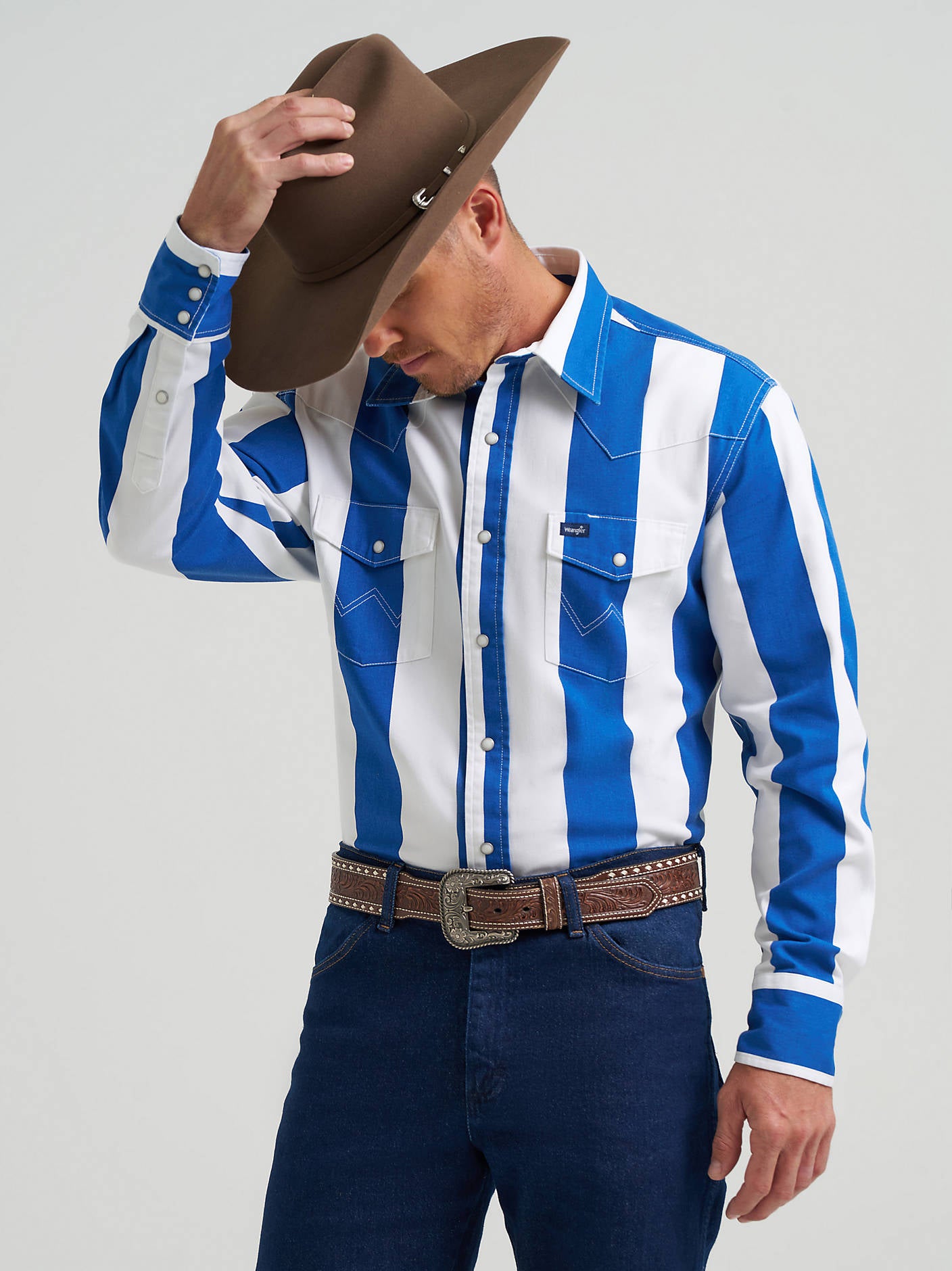 Wrangler Brushpopper True Blue Snap Up