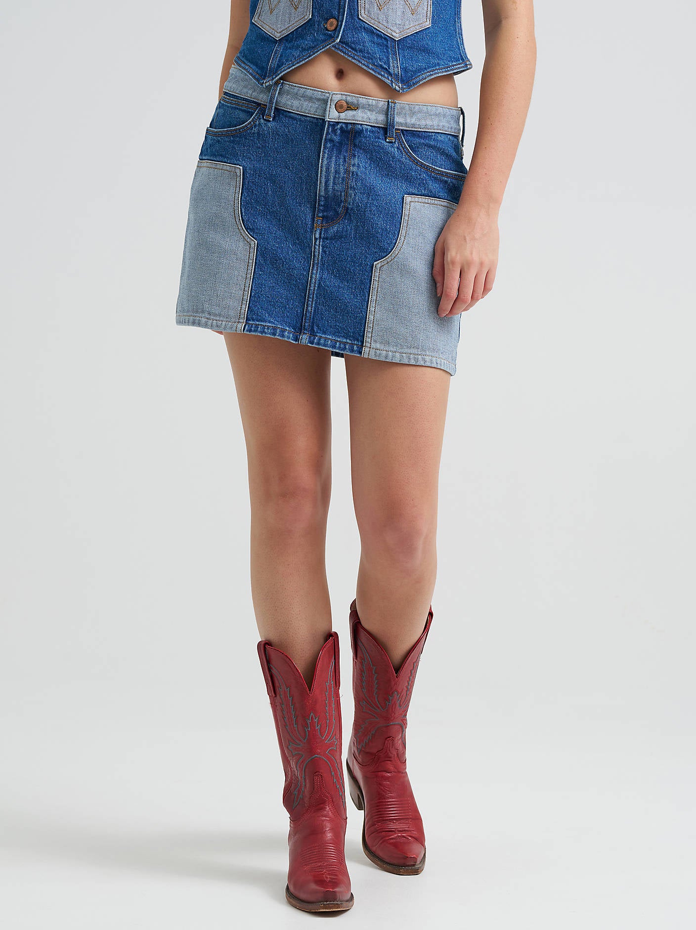 Wrangler Patchwork Mini Skirt