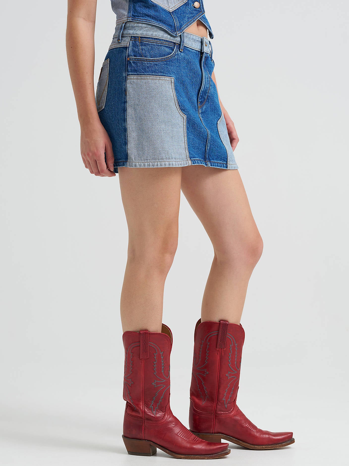 Wrangler Patchwork Mini Skirt