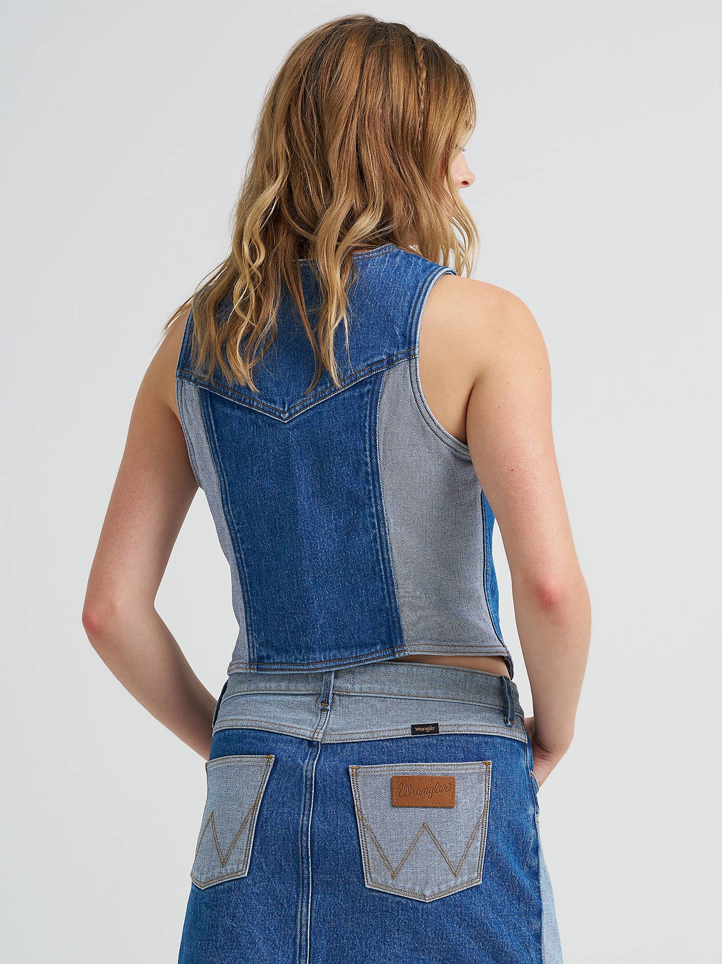 Wrangler Color Block Denim Vest
