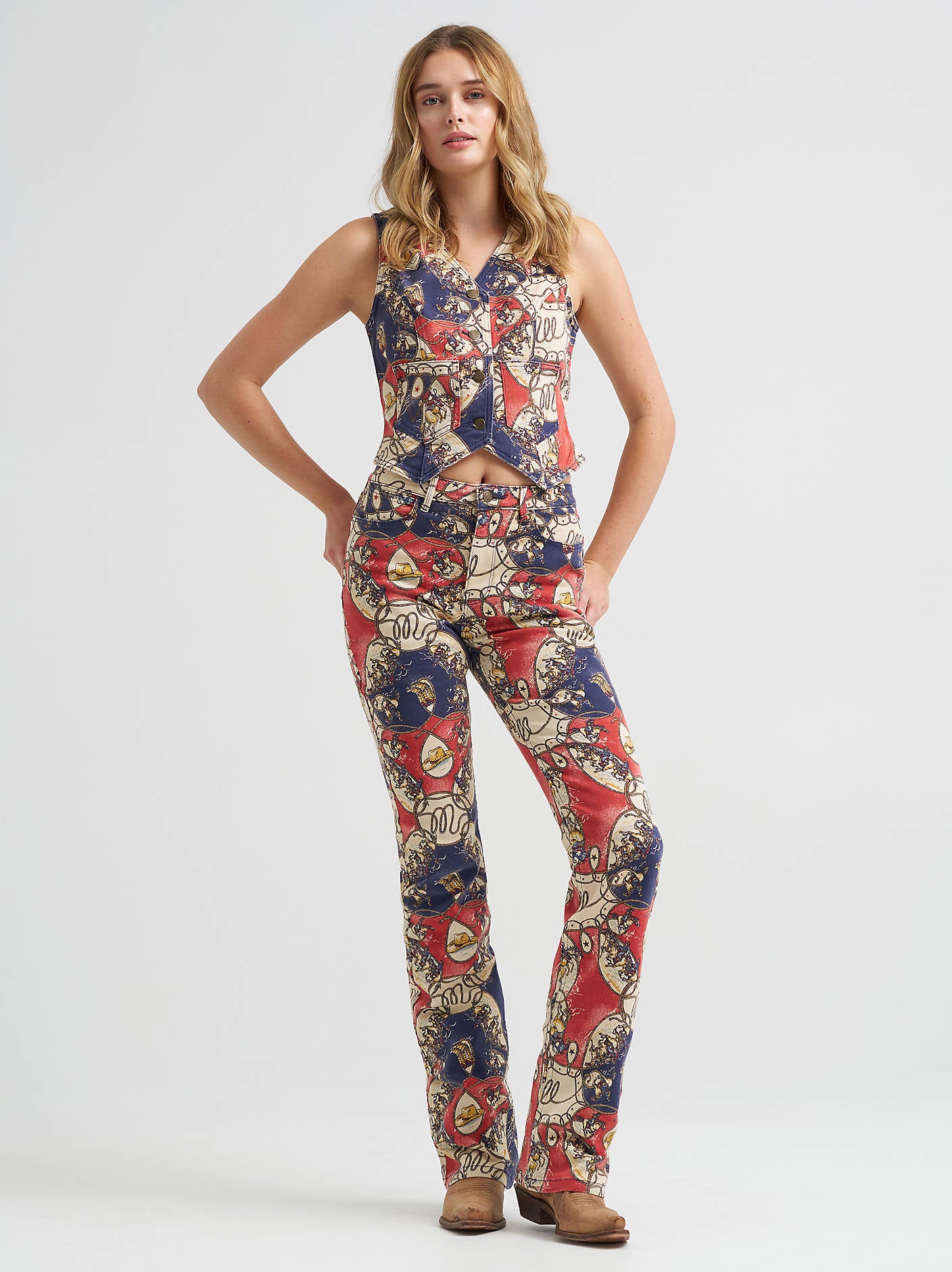 Wrangler Rodeo Print Denim Vest