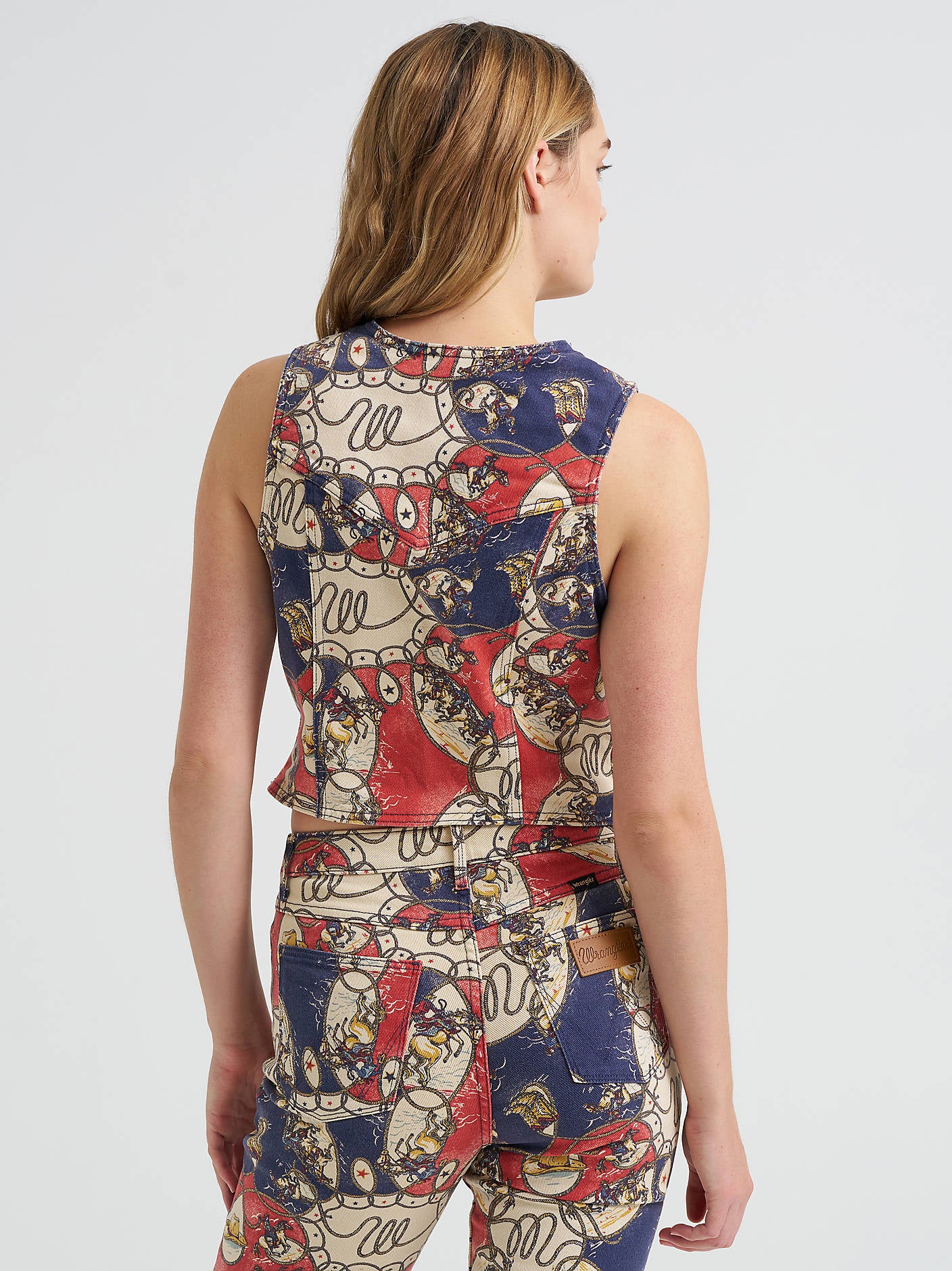 Wrangler Rodeo Print Denim Vest