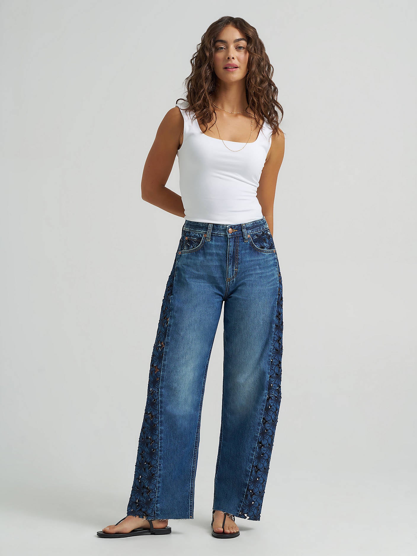 Lee Denim Lace Barrel Jean