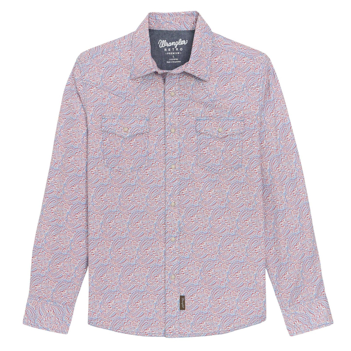 Wrangler Red & Blue Paisley Snap Up