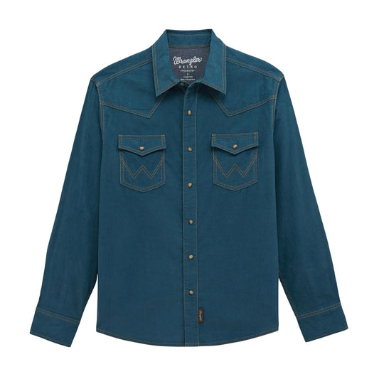 Wrangler Teal Snap Up Shirt
