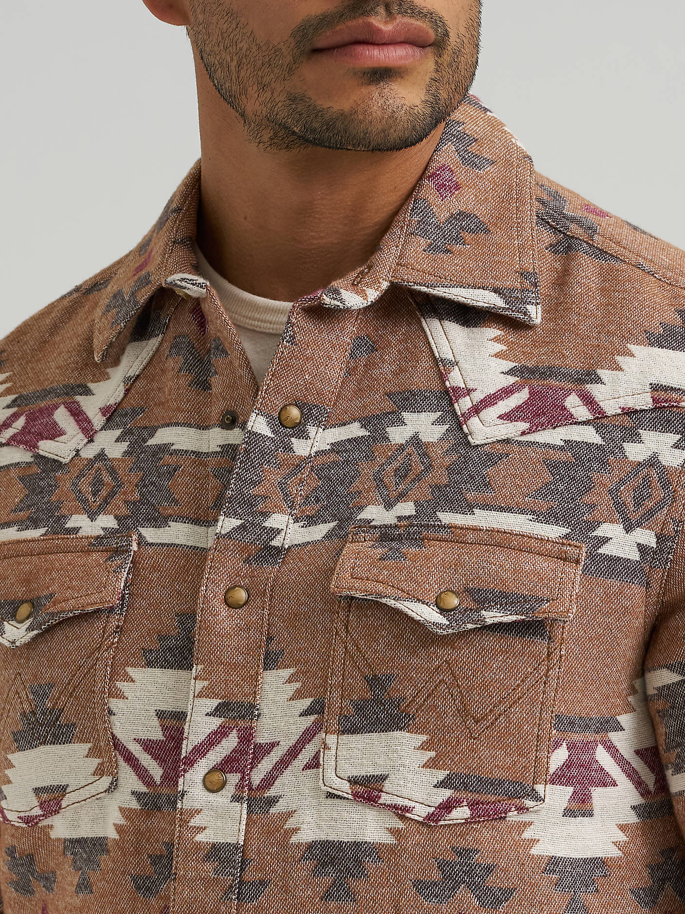 Wrangler Brown Arrowhead Jacquard Shirt