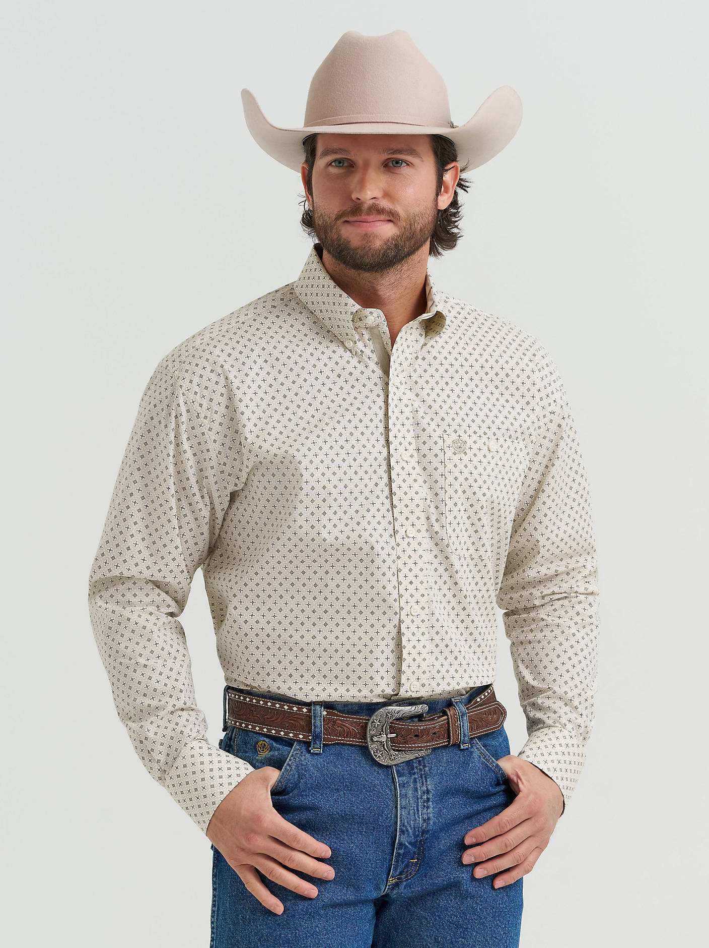 Wrangler George Strait Star Tan Men's Button Up
