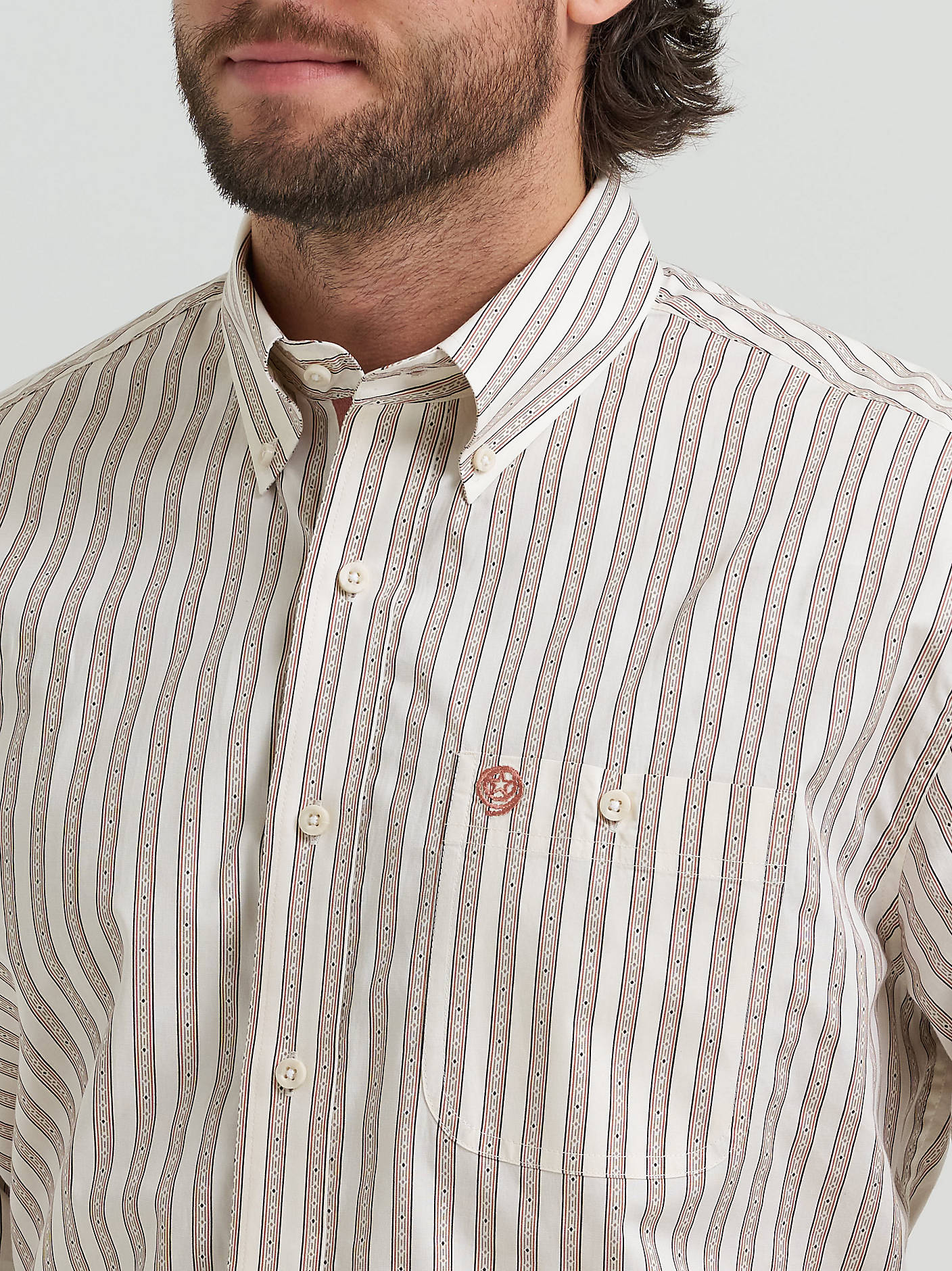 Wrangler George Strait Stripe Rust Men's Button Up
