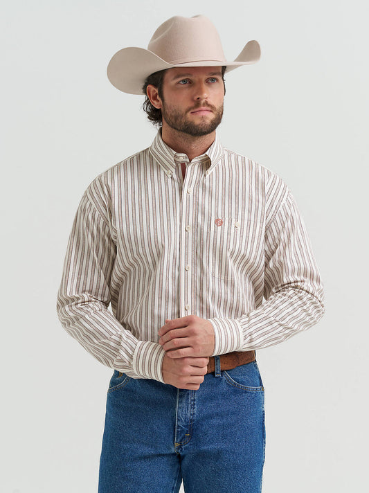 Wrangler George Strait Stripe Rust Men's Button Up