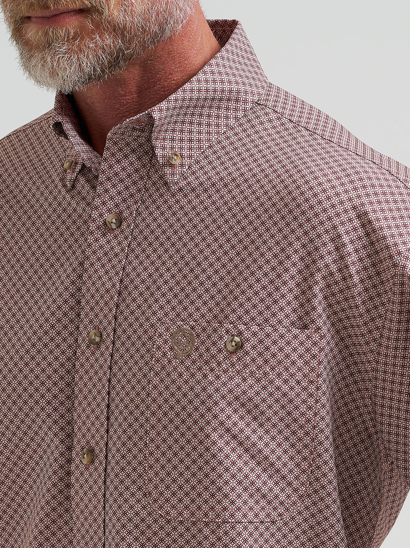Wrangler George Strait Rust Diamond Men's Button Up