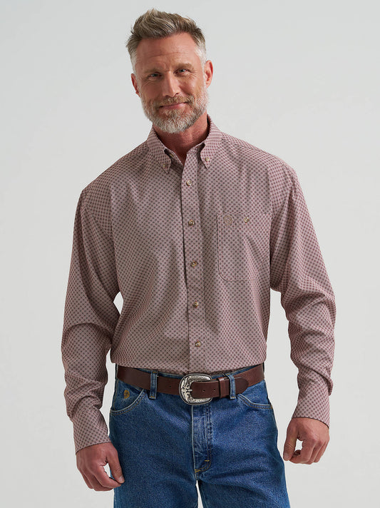 Wrangler George Strait Rust Diamond Men's Button Up