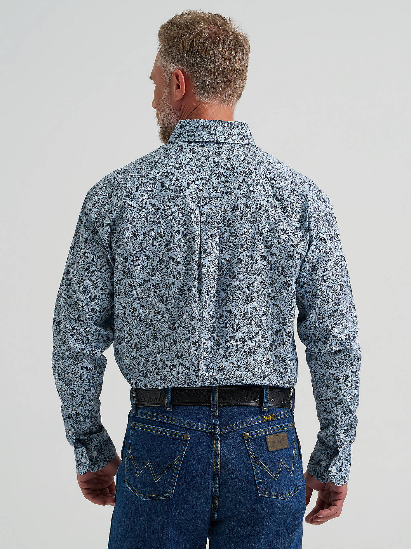 Wrangler George Strait Paisley Blue Men's Button Up