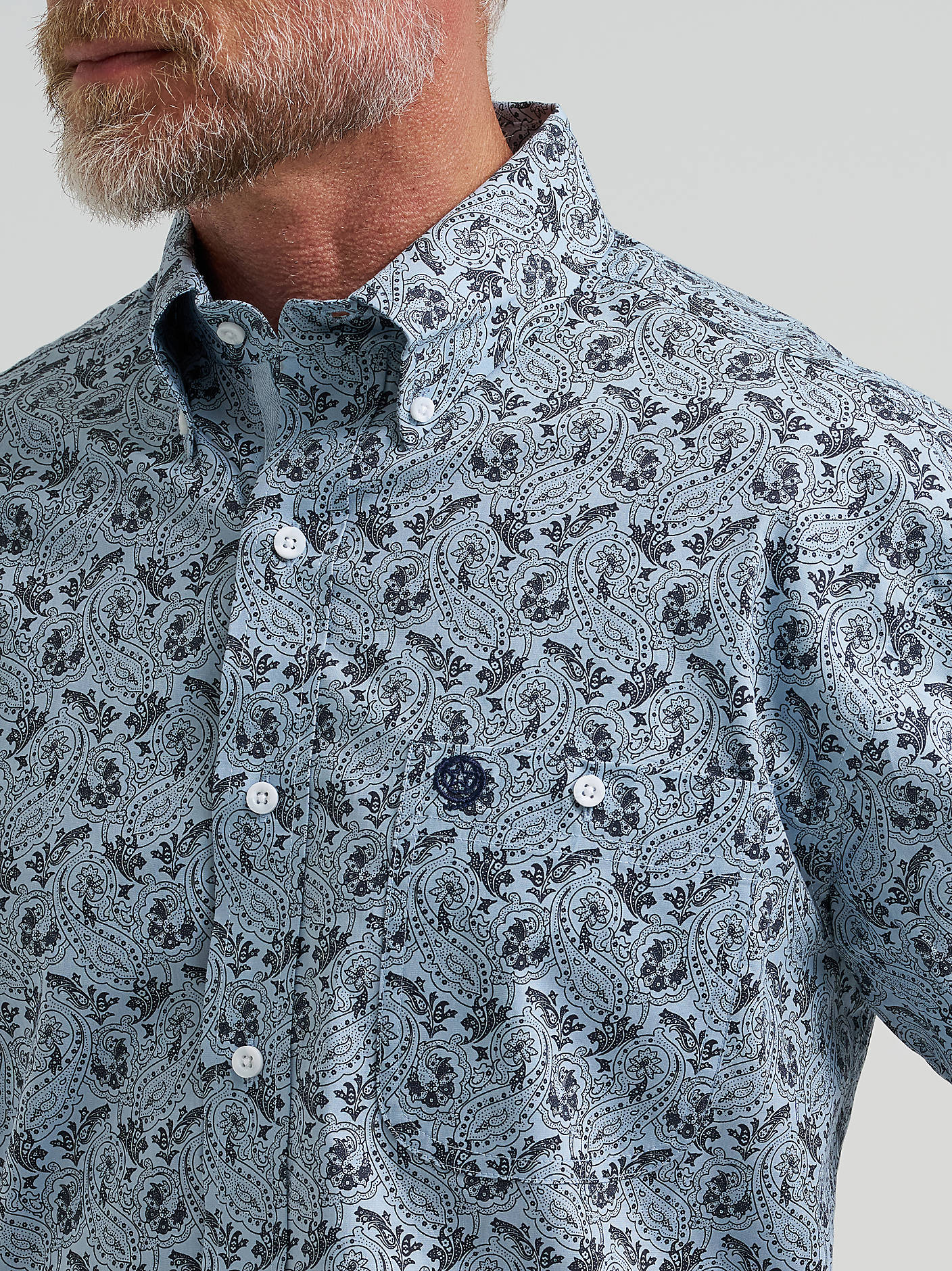 Wrangler George Strait Paisley Blue Men's Button Up