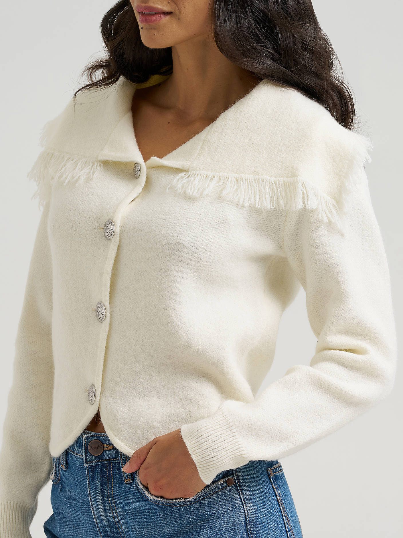 Jill Cream Fringed Cardi