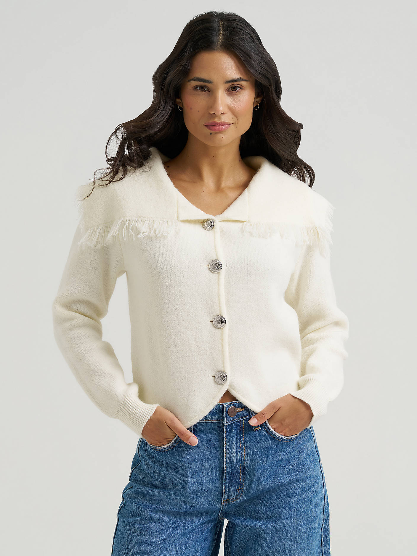 Jill Cream Fringed Cardi
