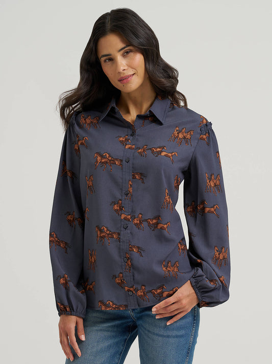 Chiffon Horses Blouse