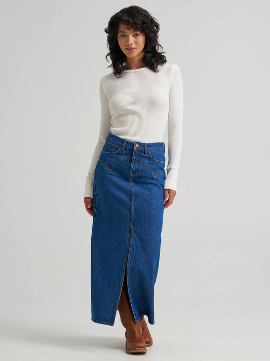 Wrangler Yoke Maxi Denim Skirt